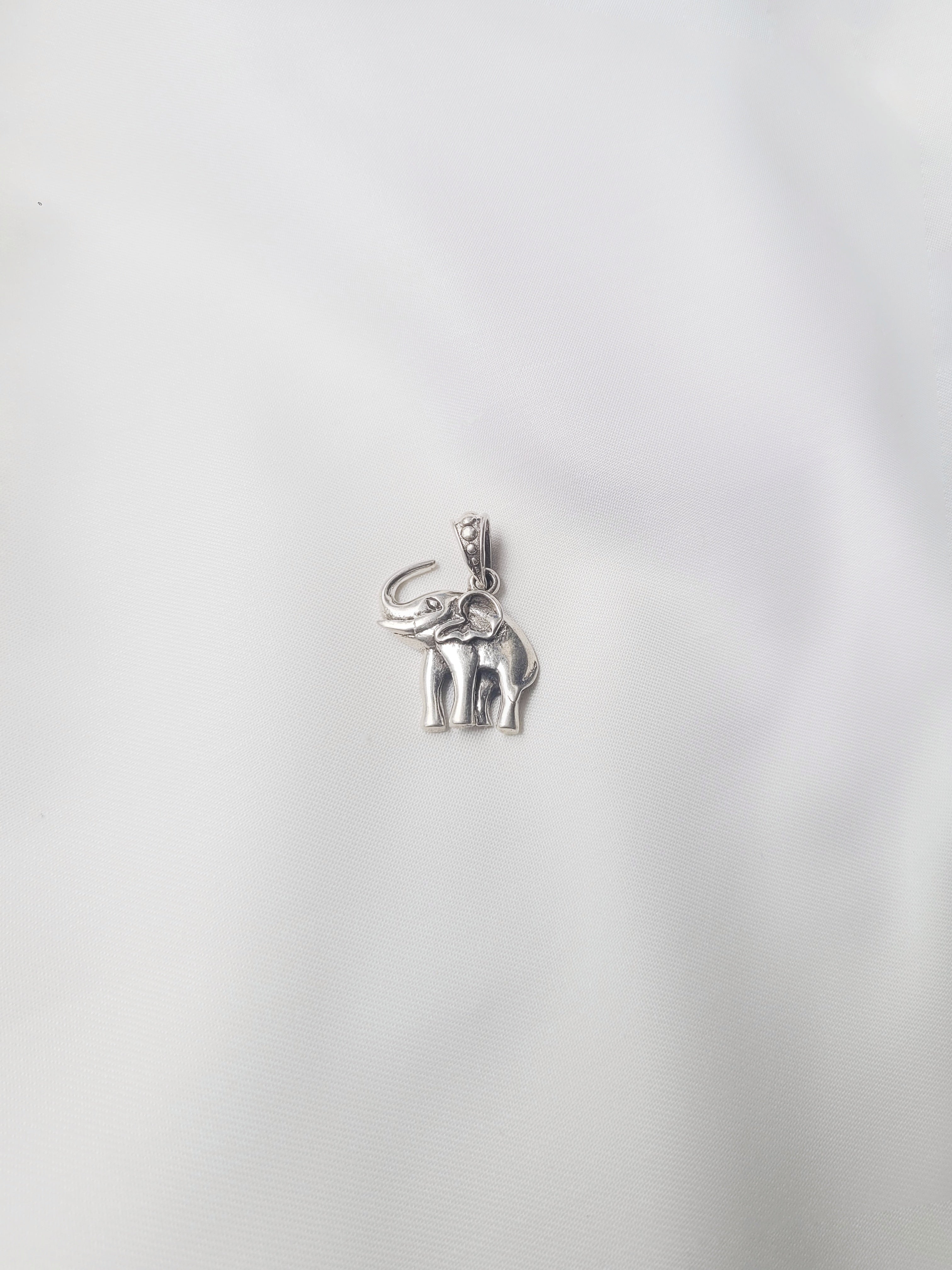 Elephant Blessings 92.5 Silver Pendant (Without Chain) - Handcrafted