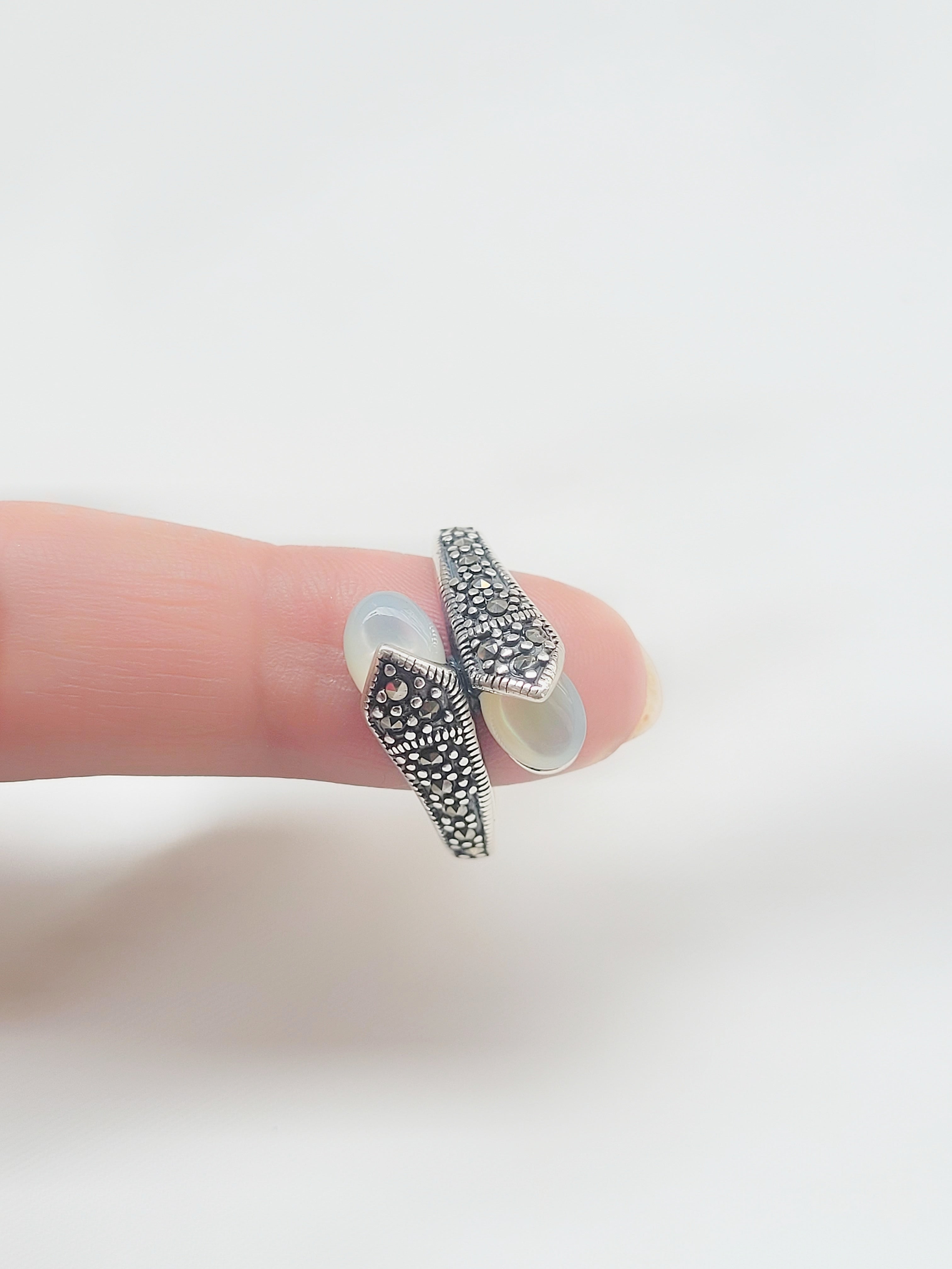 Marcasite Pearl Mist 92.5 Silver Ring
