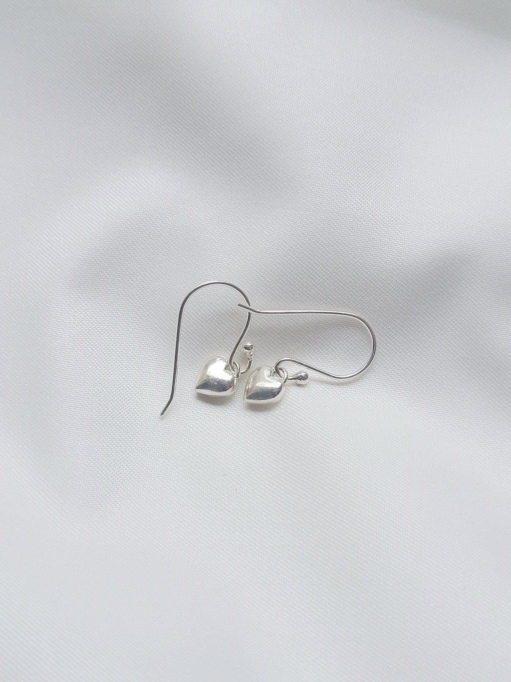 Little Heart 92.5 Silver Drop Earrings - Handcrafted