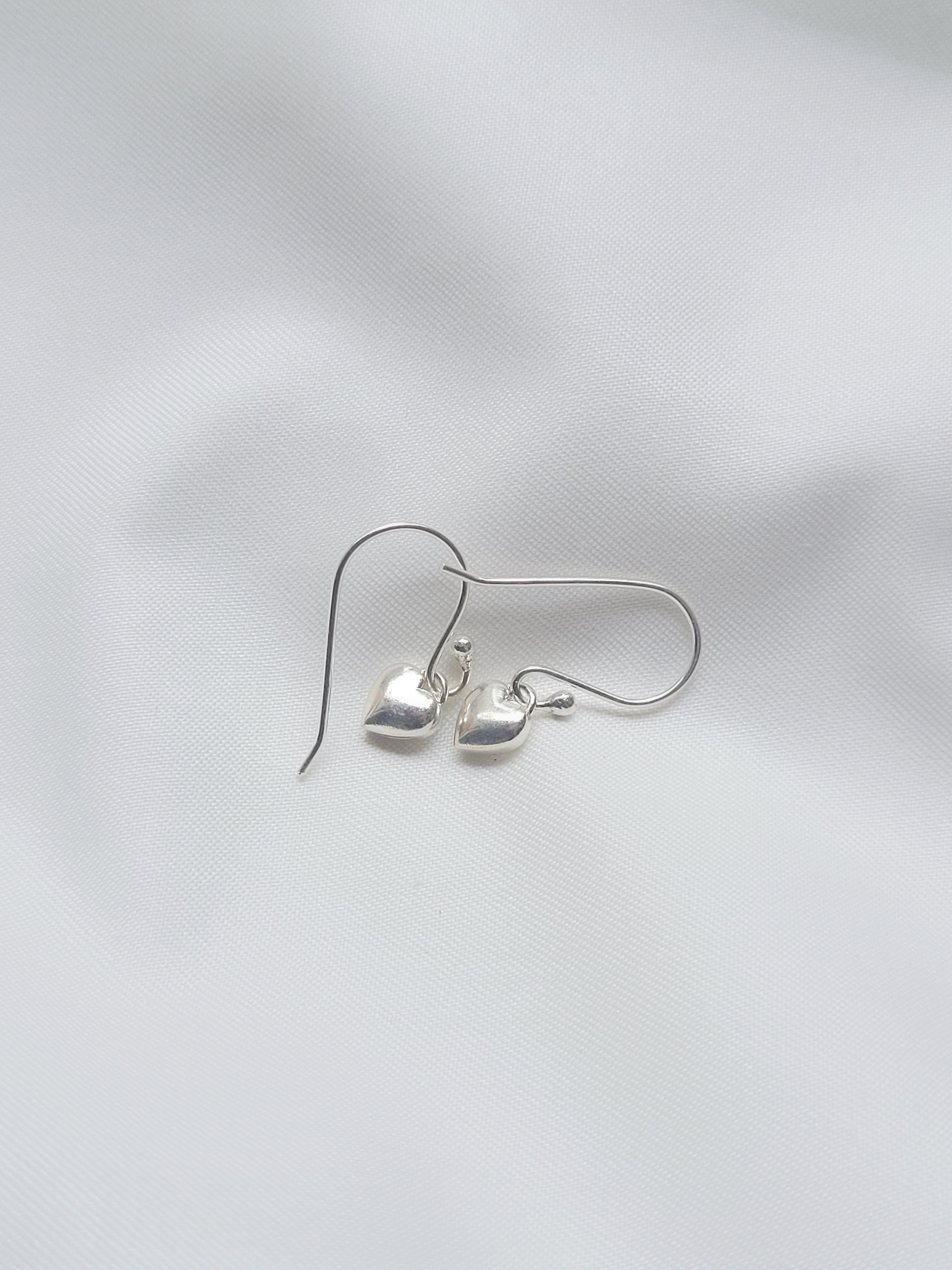 Little Heart 92.5 Silver Drop Earrings - Handcrafted