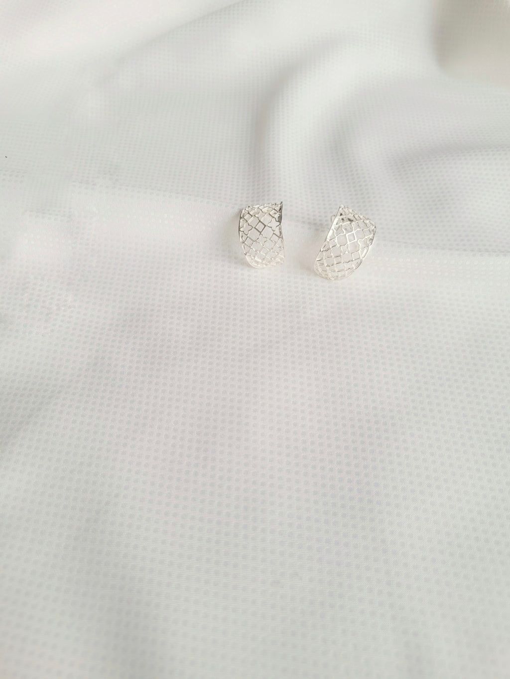 Mesh Mirage 92.5 Silver drops Studs - Handcrafted