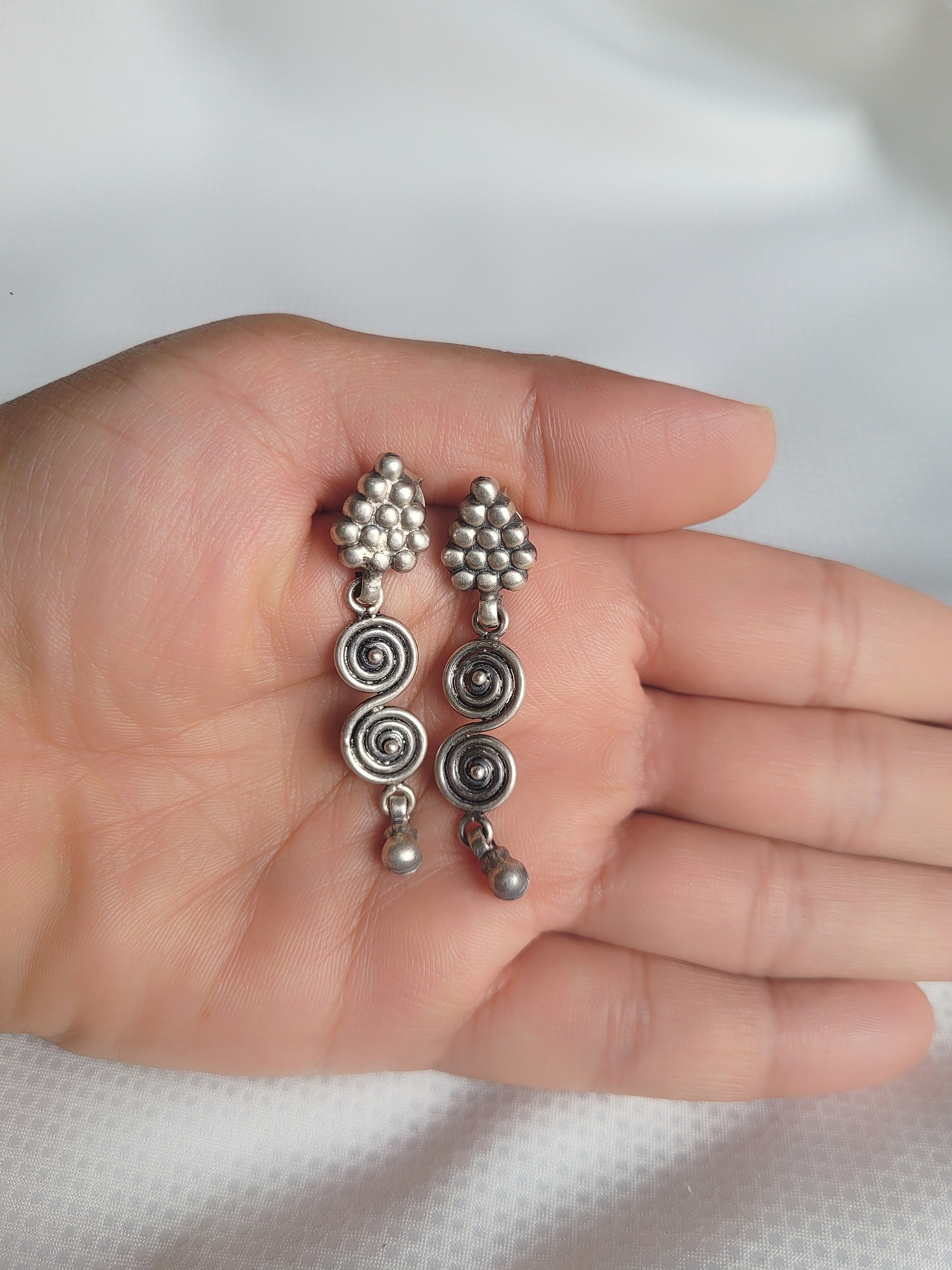 Spiral Dome 92.5 Silver Earrings - Handcrafted
