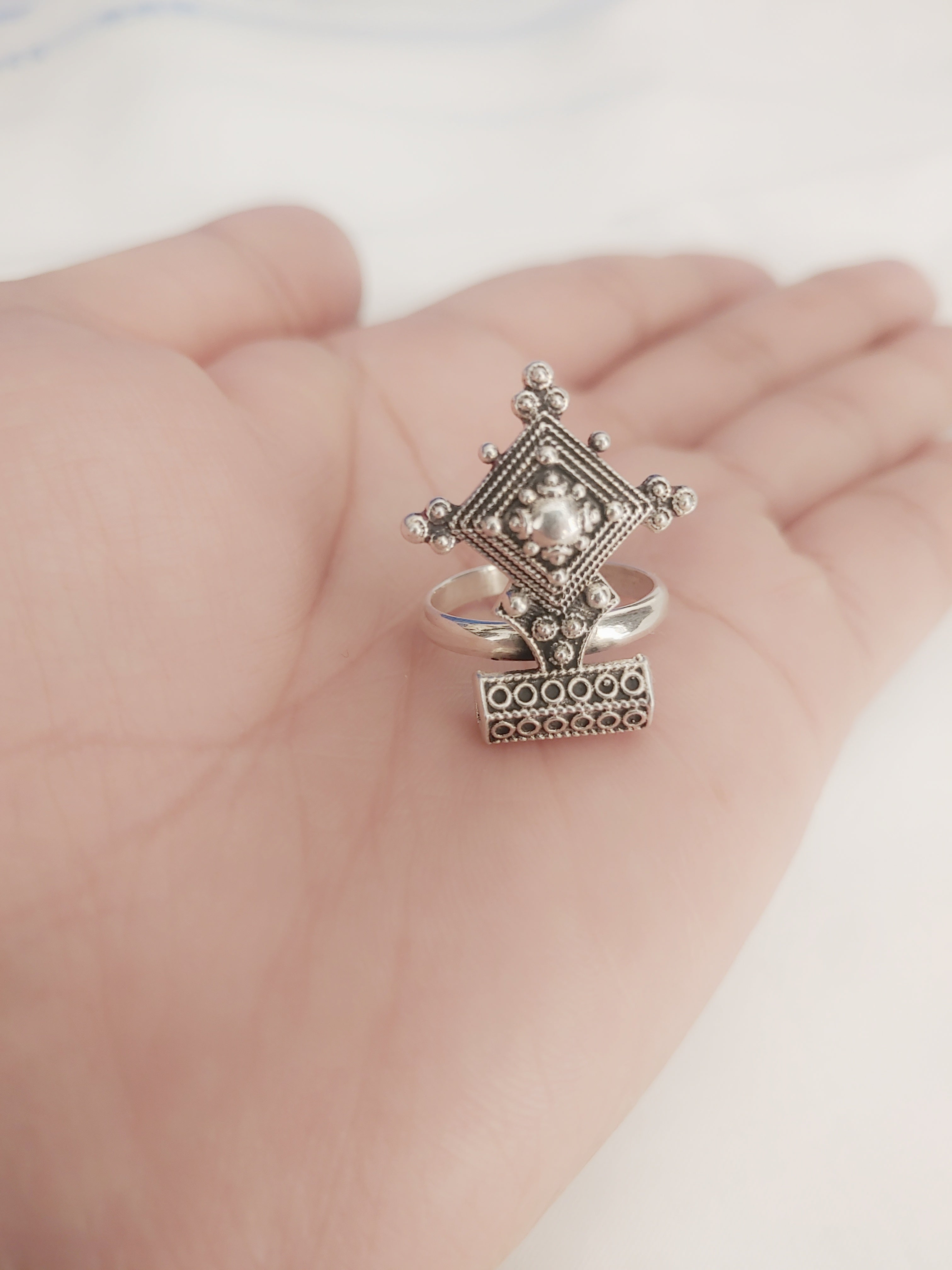 Mandakini Traditional 92.5 Silver Adjustable Ring