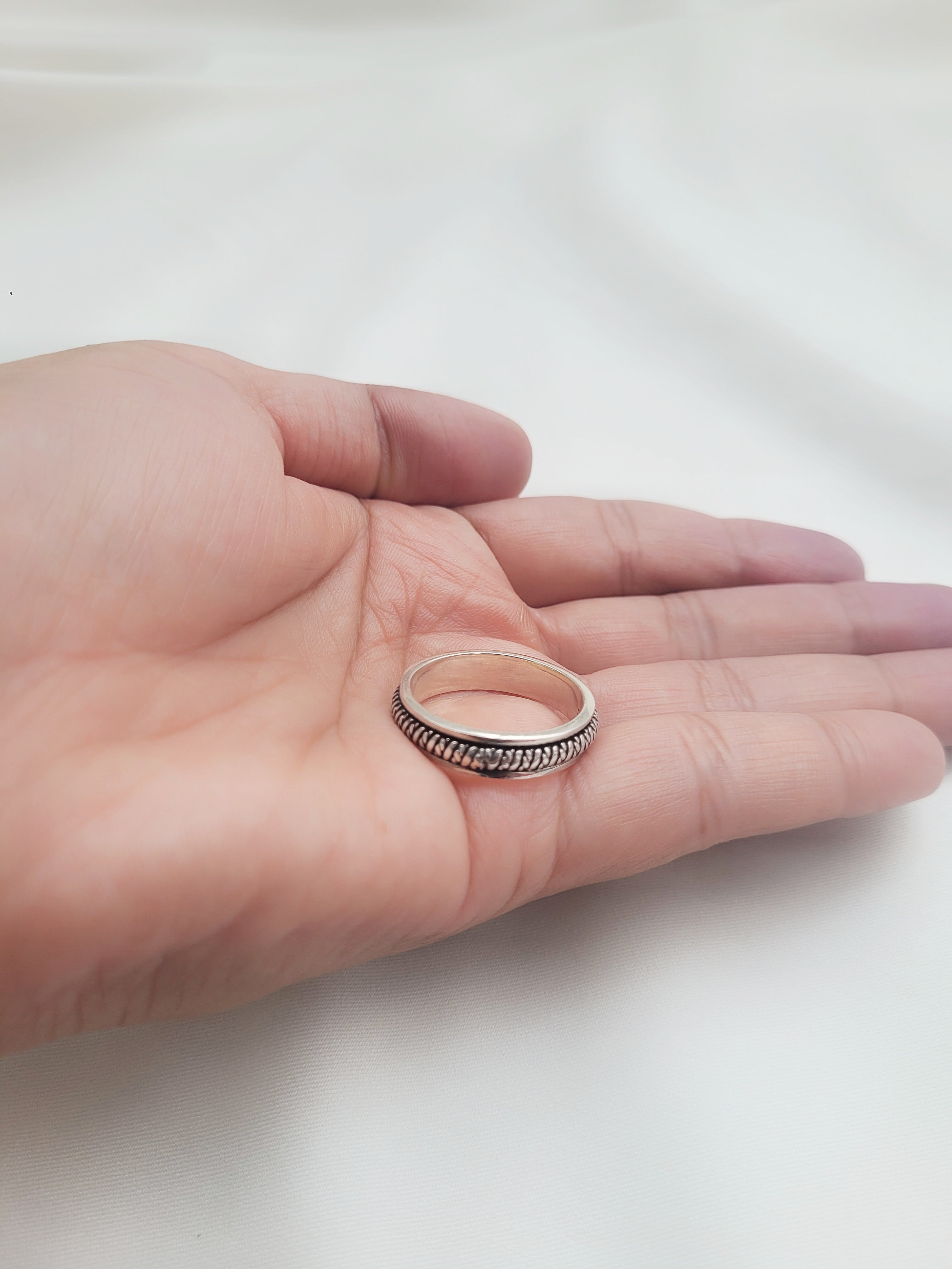 Unity Twist Band 92.5 Silver Handcrafted Men’s Ring