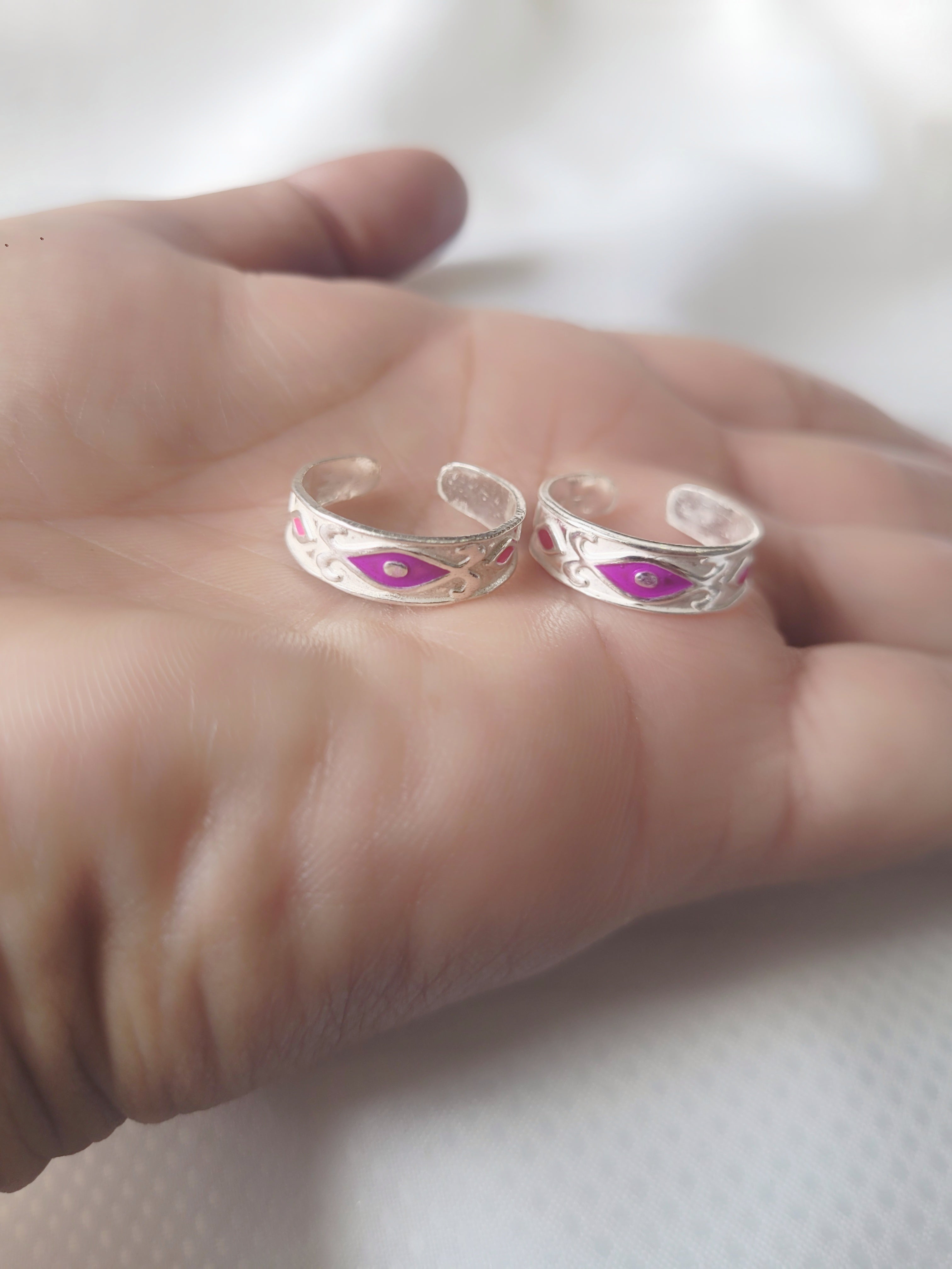 Infinity Leaf 92.5 Silver Toe Rings - Pair