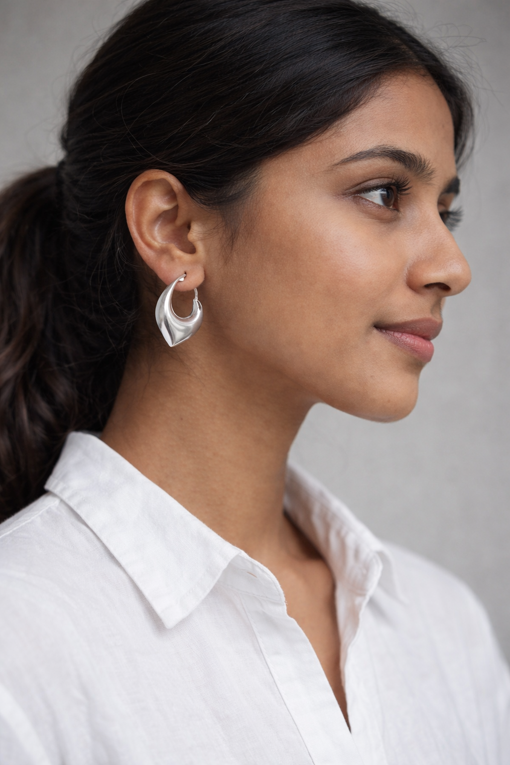 Chandrika Glow 925 Silver Statement Hoop Earrings
