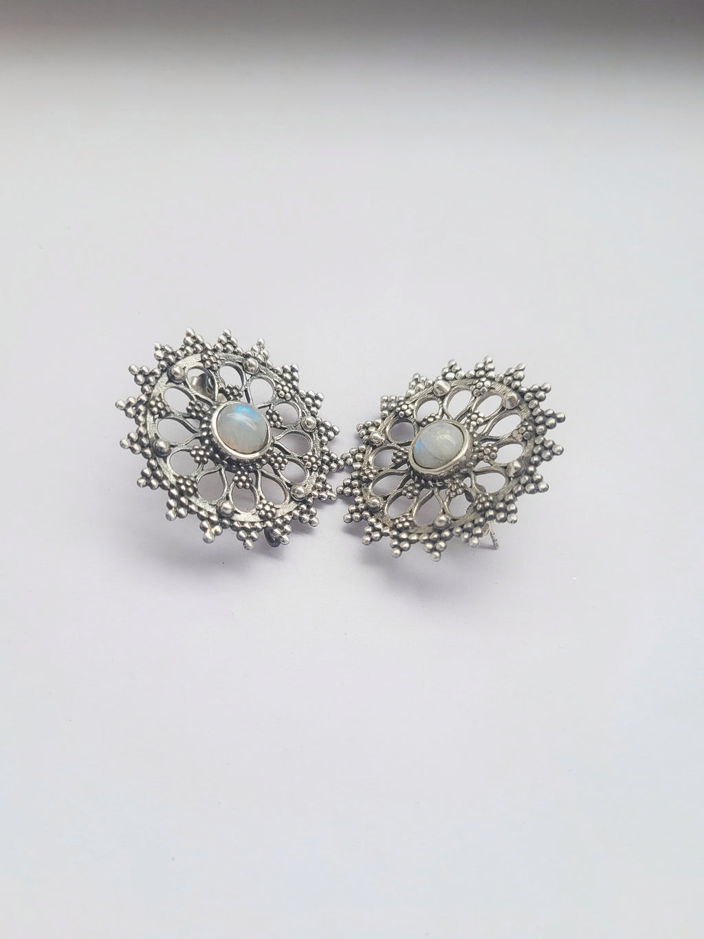 Surangana 92.5 Silver Statement Studs - Handcrafted