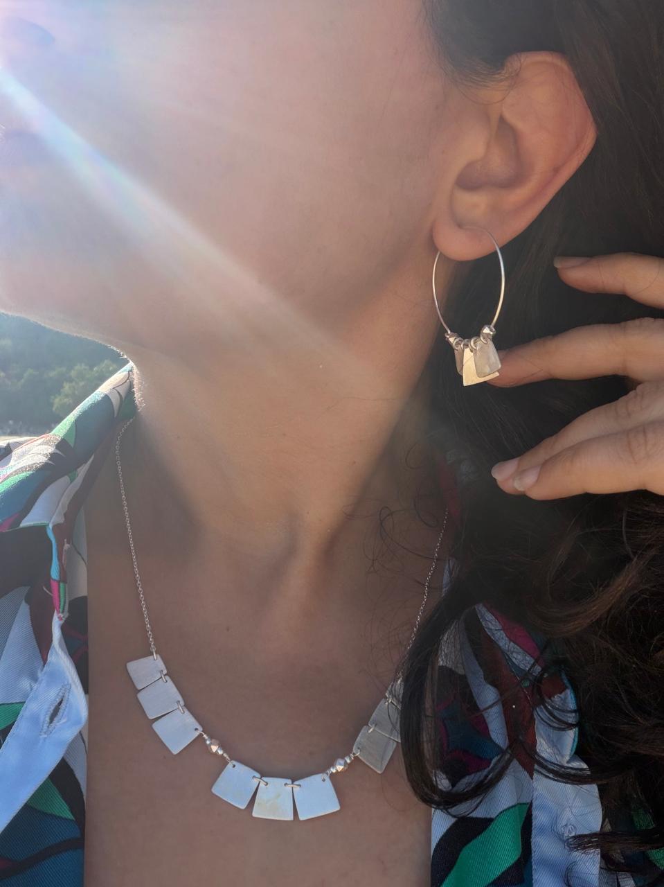 925 Silver Square Coins Necklace