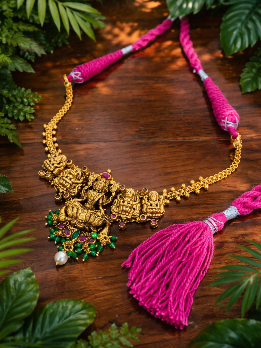 Shrivalli Haar - 925 Silver Gold Plated Temple Necklace