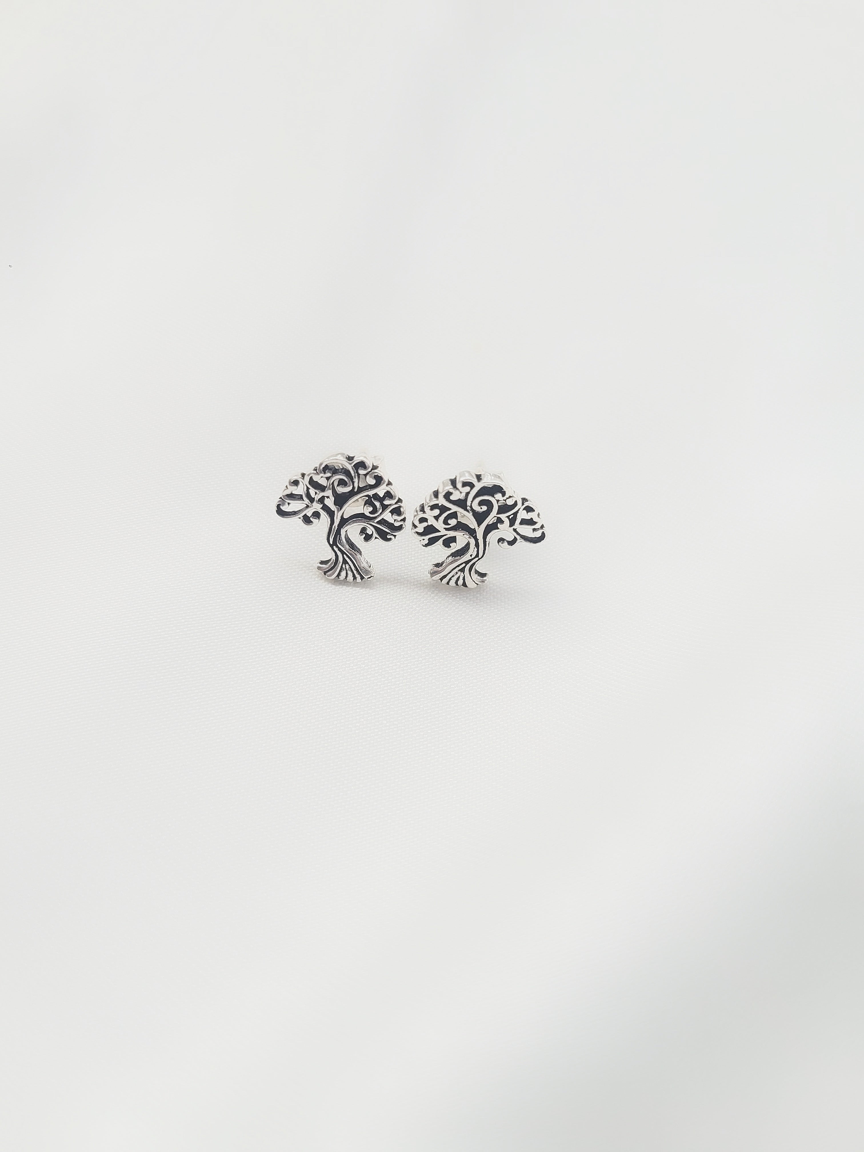 Tree Stud 92.5 Silver Earrings - Handcrafted